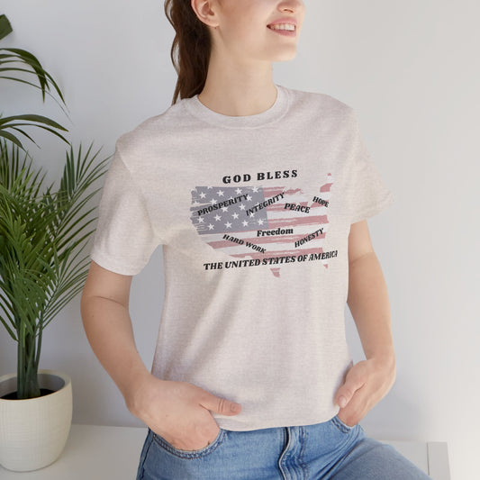 Patriotic God Bless USA Tee